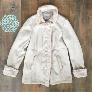 CG Faux Cream Shearling Coat Size M